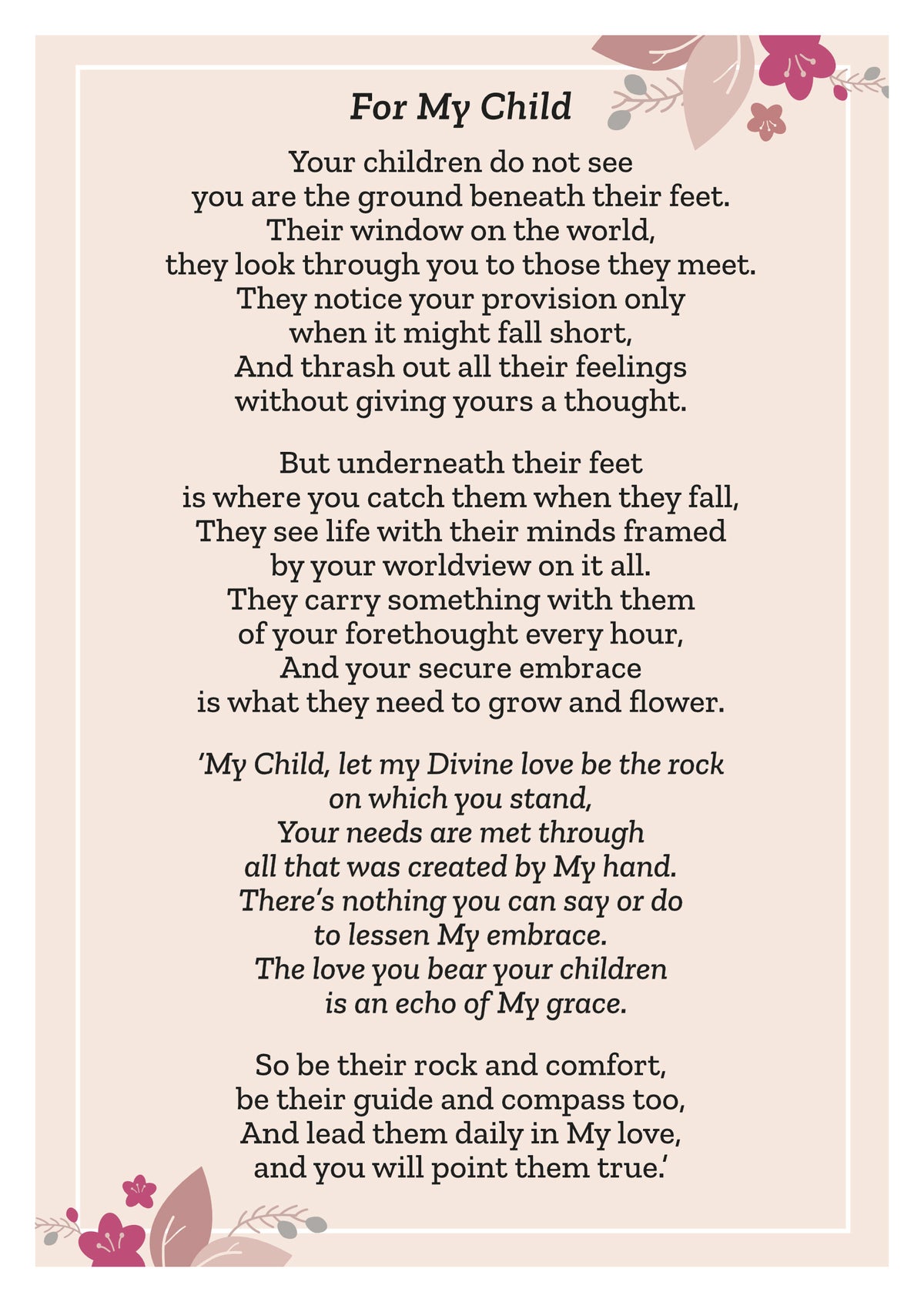 My Child postcard