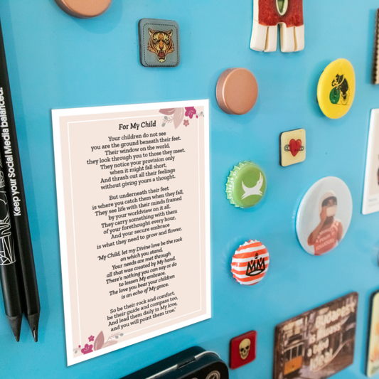 Postcard with a poem to encourage parents - perfect for Mothering Sunday or at any time.