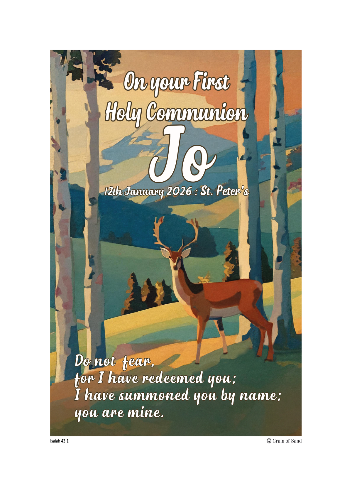Personalised Bible verse poster