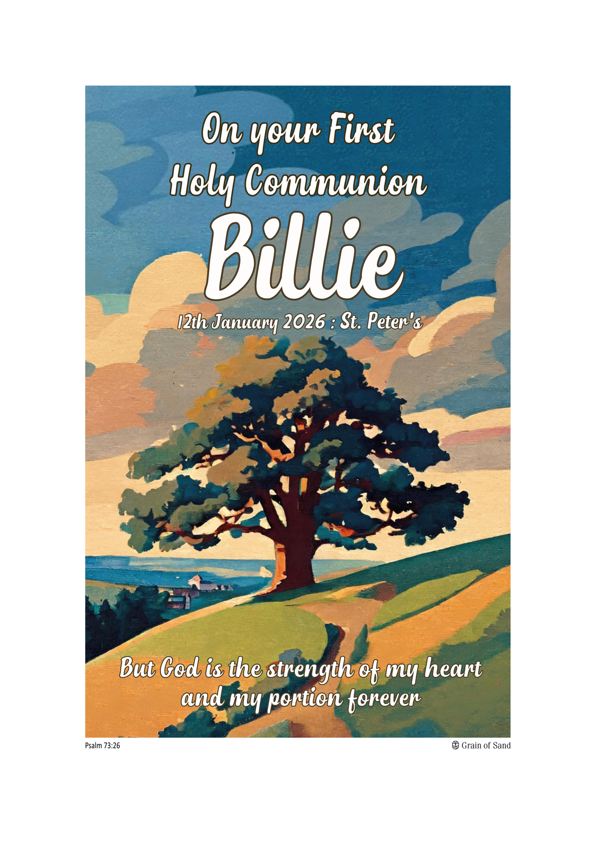 Personalised Bible verse poster