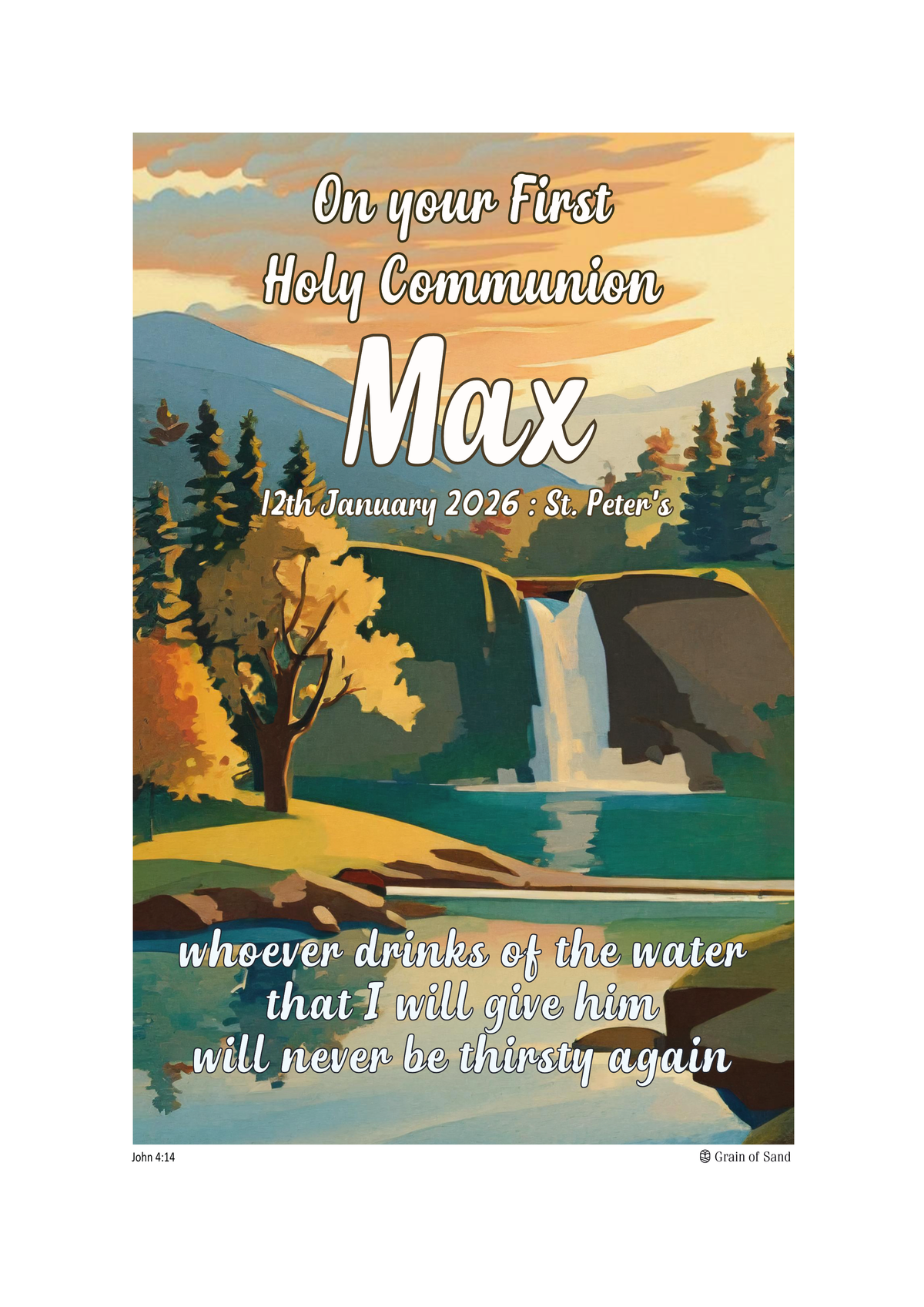 Personalised Bible verse poster
