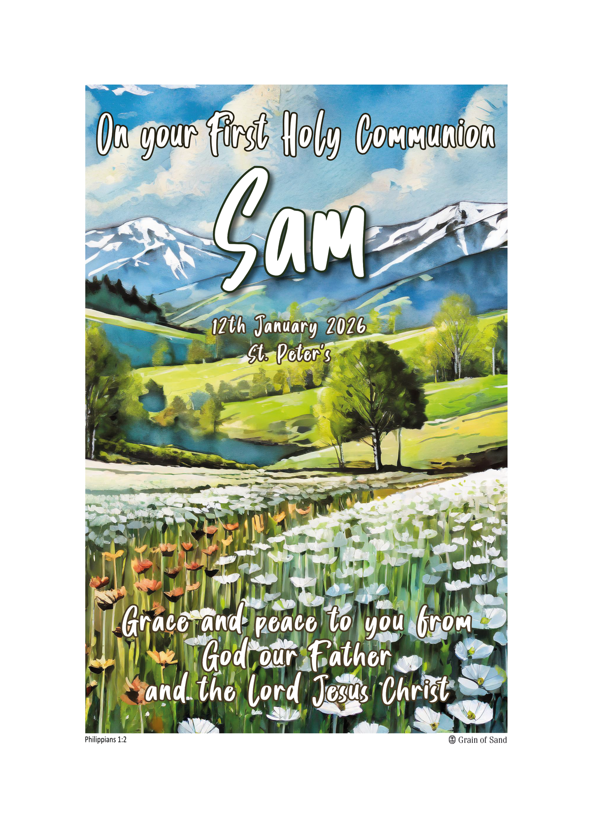 Personalised Bible verse poster