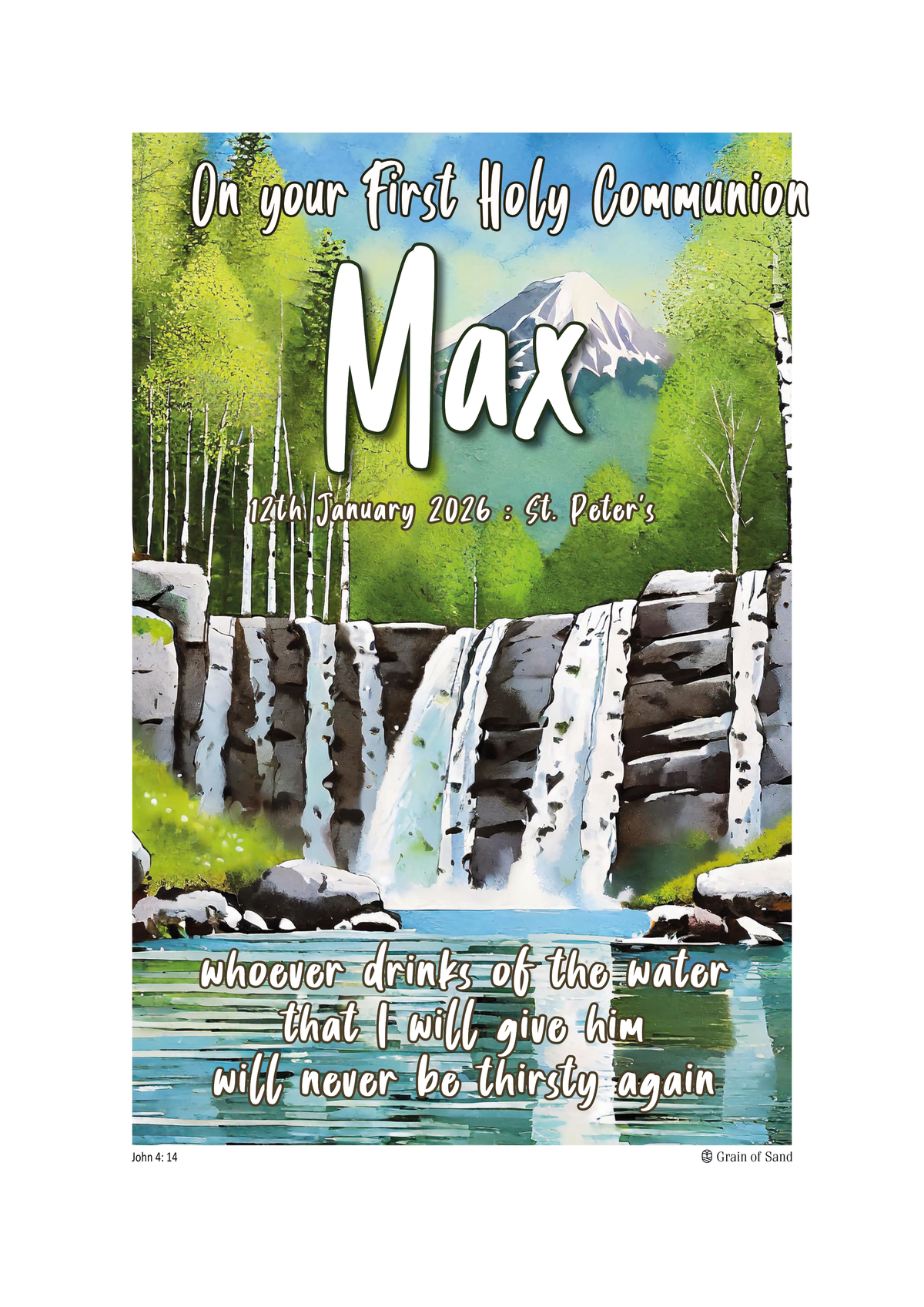 Personalised Bible verse poster