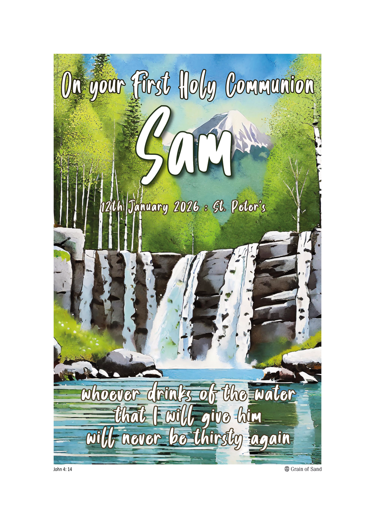 Personalised Bible verse poster