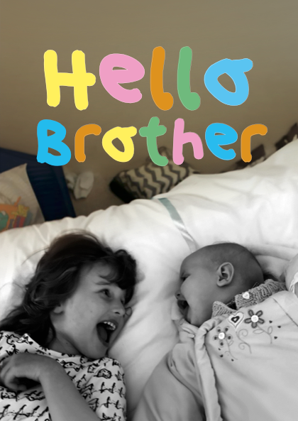 Card for a child with a new baby brother