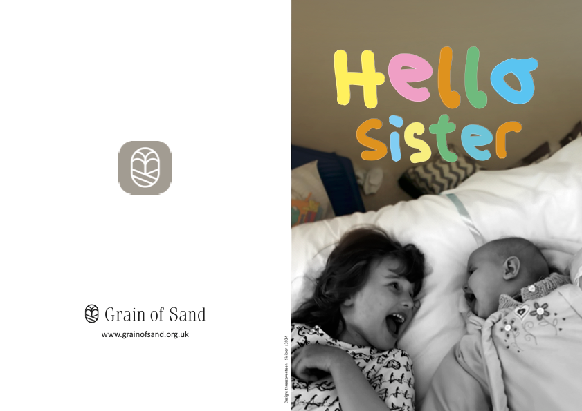 Card for a child with a new baby sister