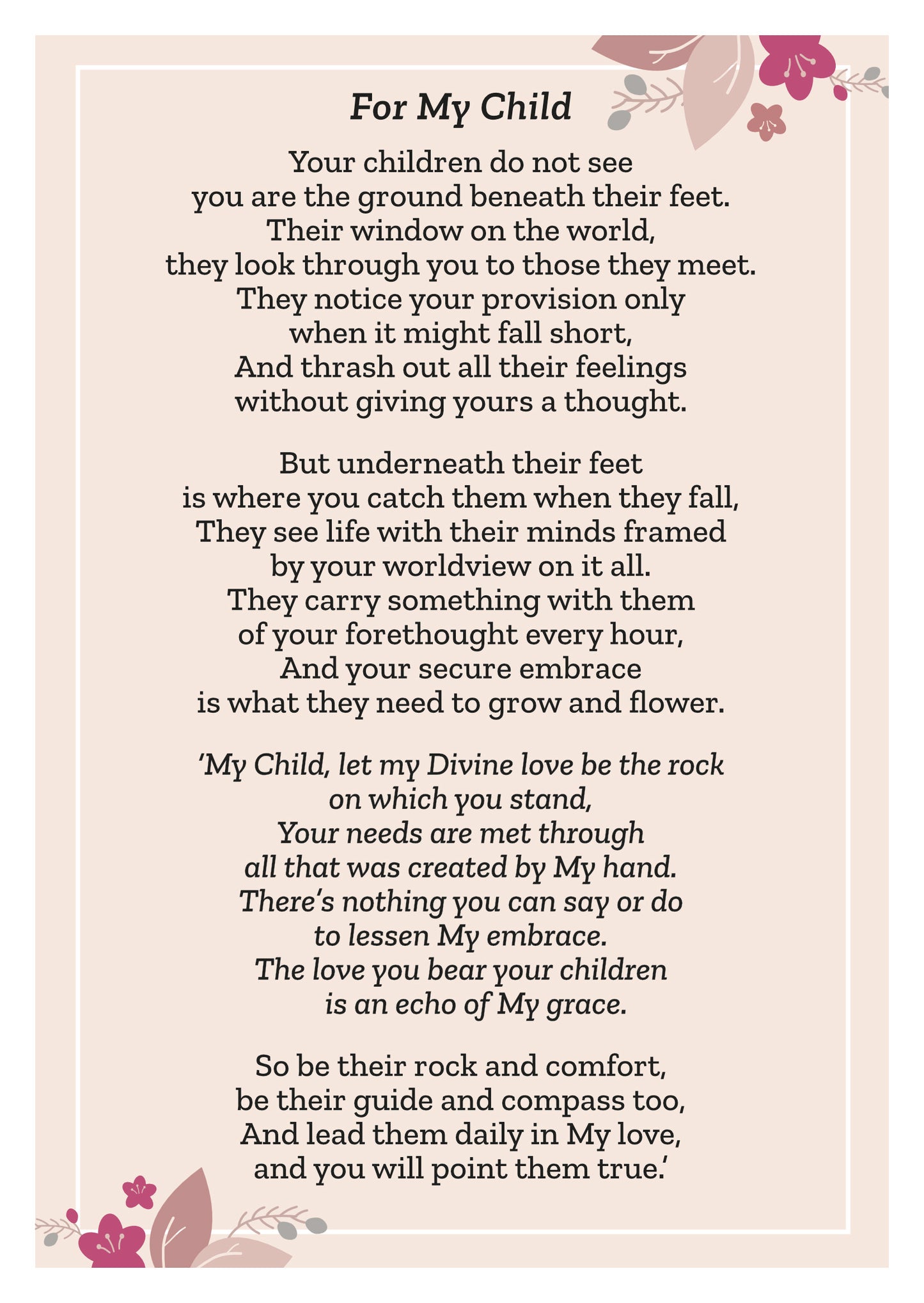 My Child postcard