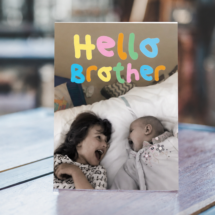 Card for a child with a new baby brother