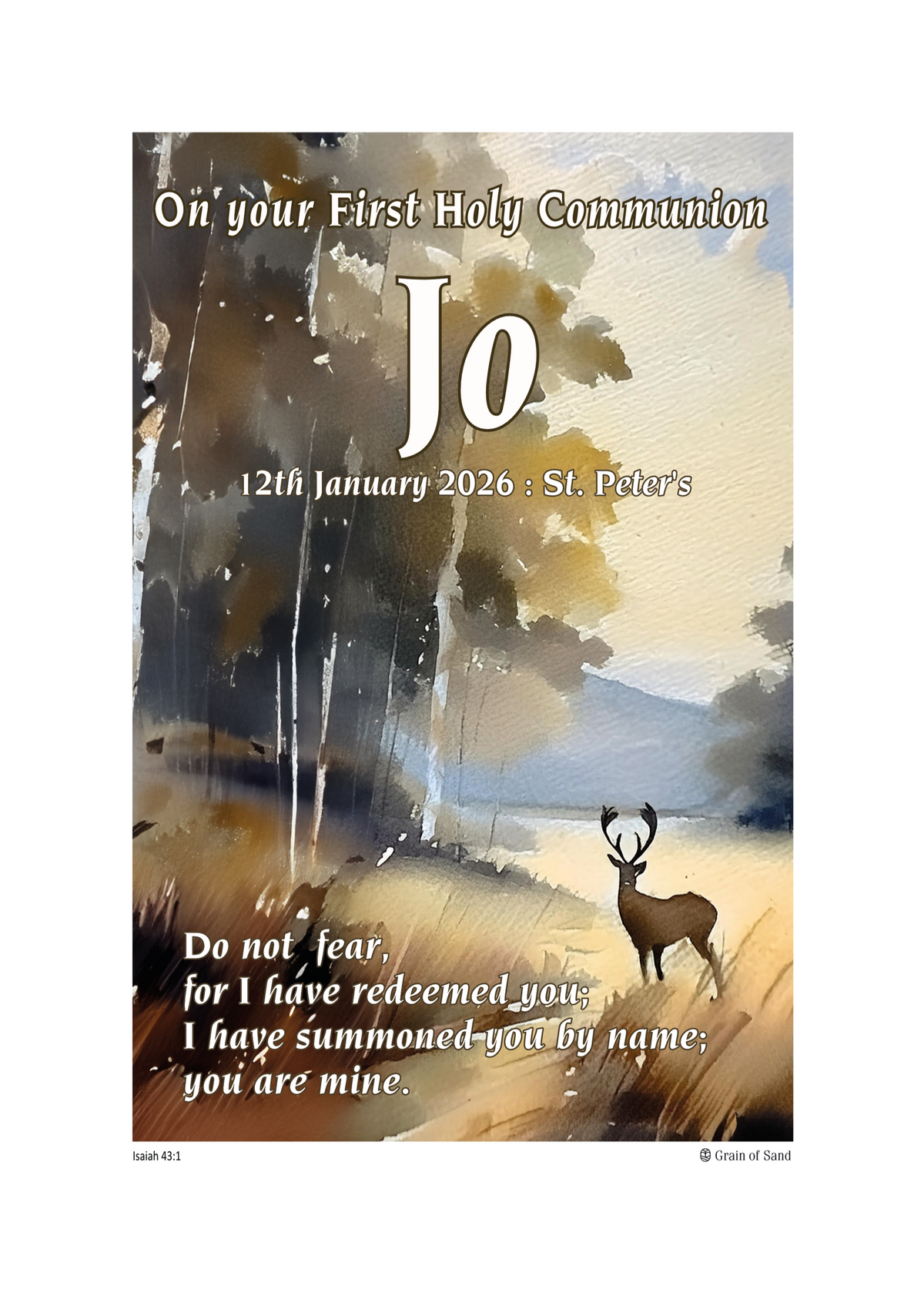 Personalised Bible verse poster
