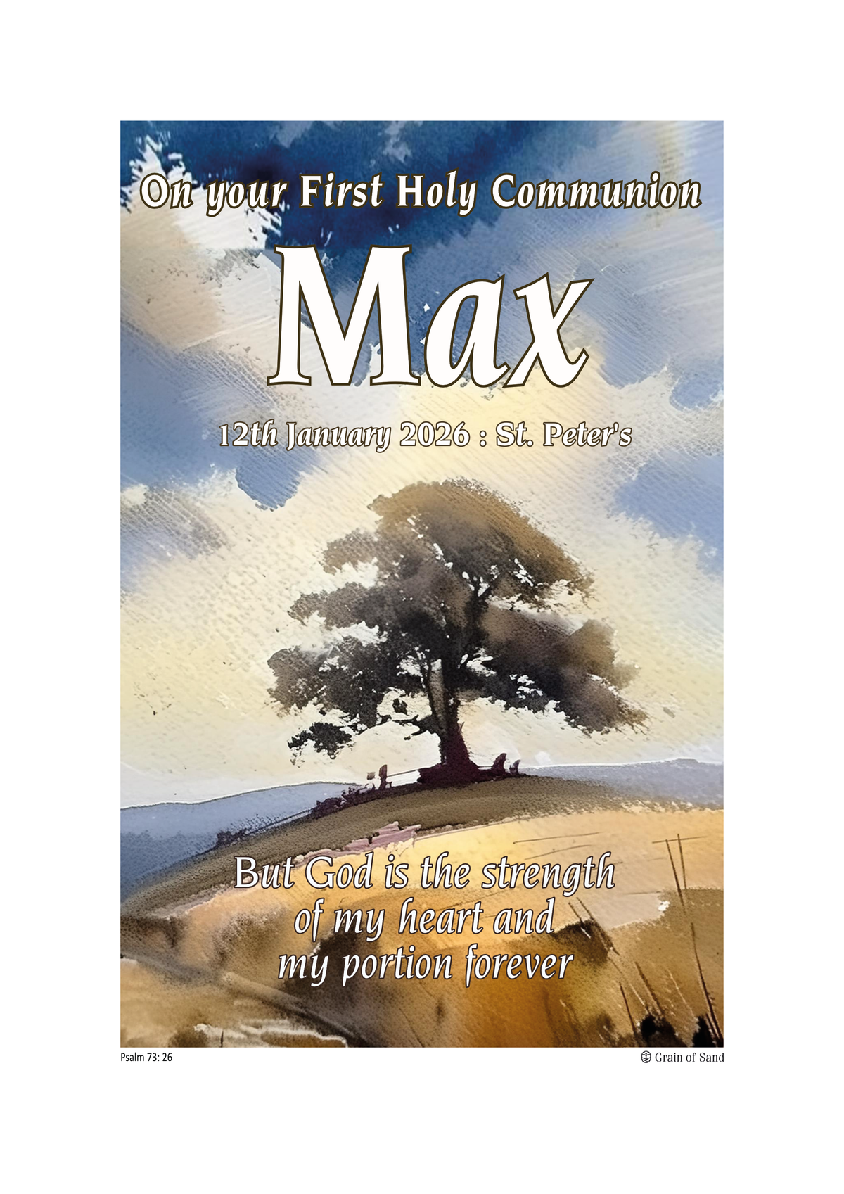 Personalised Bible verse poster