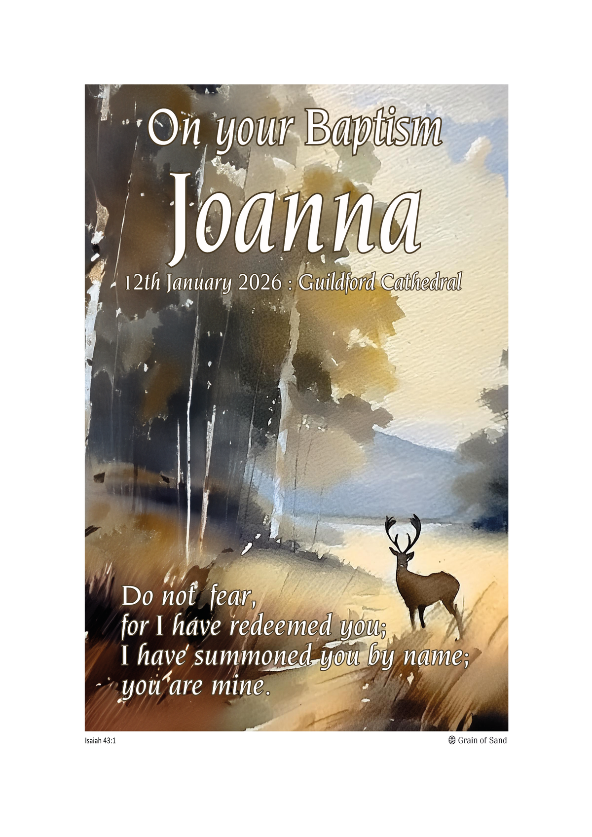 Personalised Bible verse poster