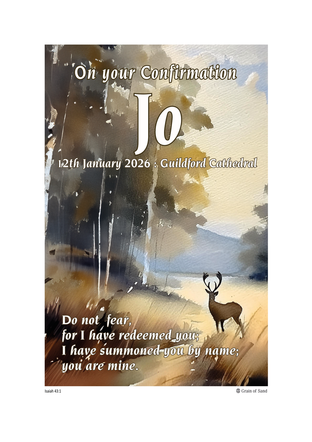 Personalised Bible verse poster